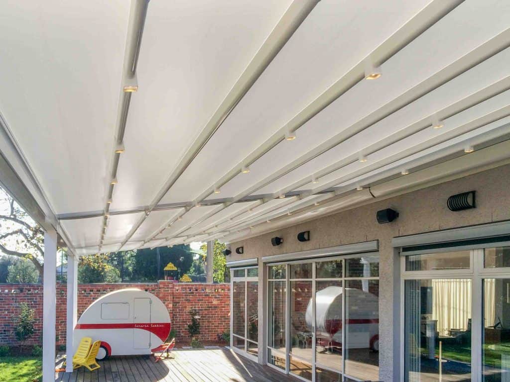Motorised Roof Awning over deck of Melbourne home